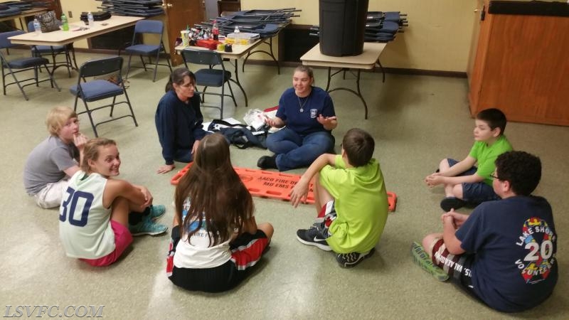 Spinal Immobilization Training With the Junior Firefighters.