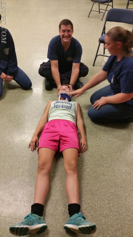 Spinal Immobilization Training With the Junior Firefighters.