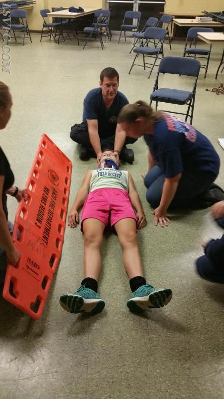 Spinal Immobilization Training With the Junior Firefighters.