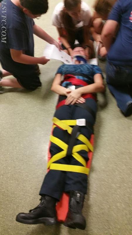 Spinal Immobilization Training With the Junior Firefighters.