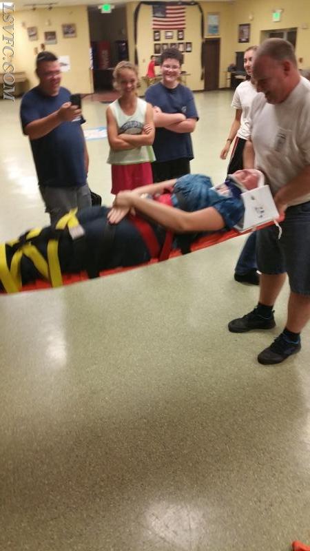 Spinal Immobilization Training With the Junior Firefighters.