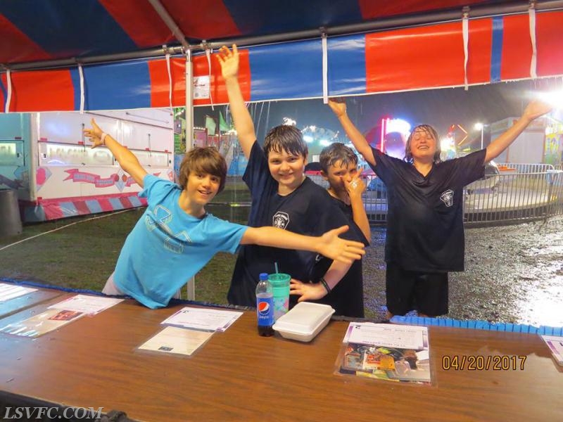 4/20/17-Opening Day Jake, John, Kenny, and Landen playing in the rain